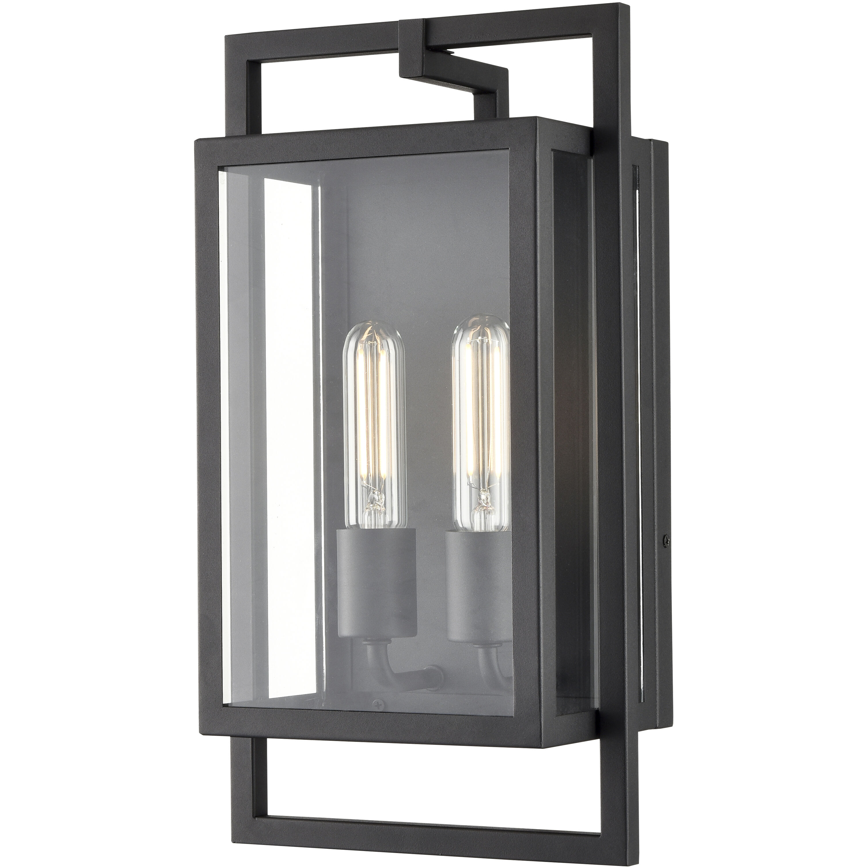 Agatha 2 Light 15.6 inch Textured Black Outdoor Wall Sconce
